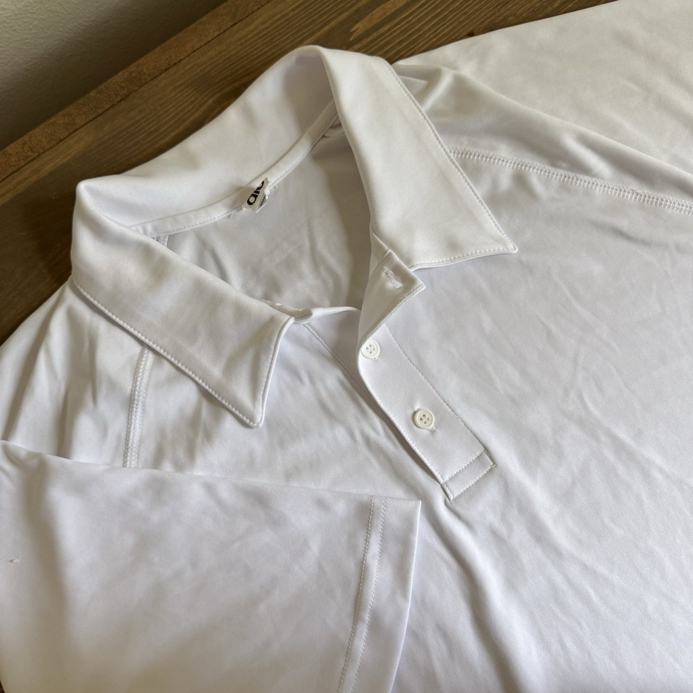 Alo Men's‎ XL White Short Sleeve Polo Collared Shirt Golf Tennis